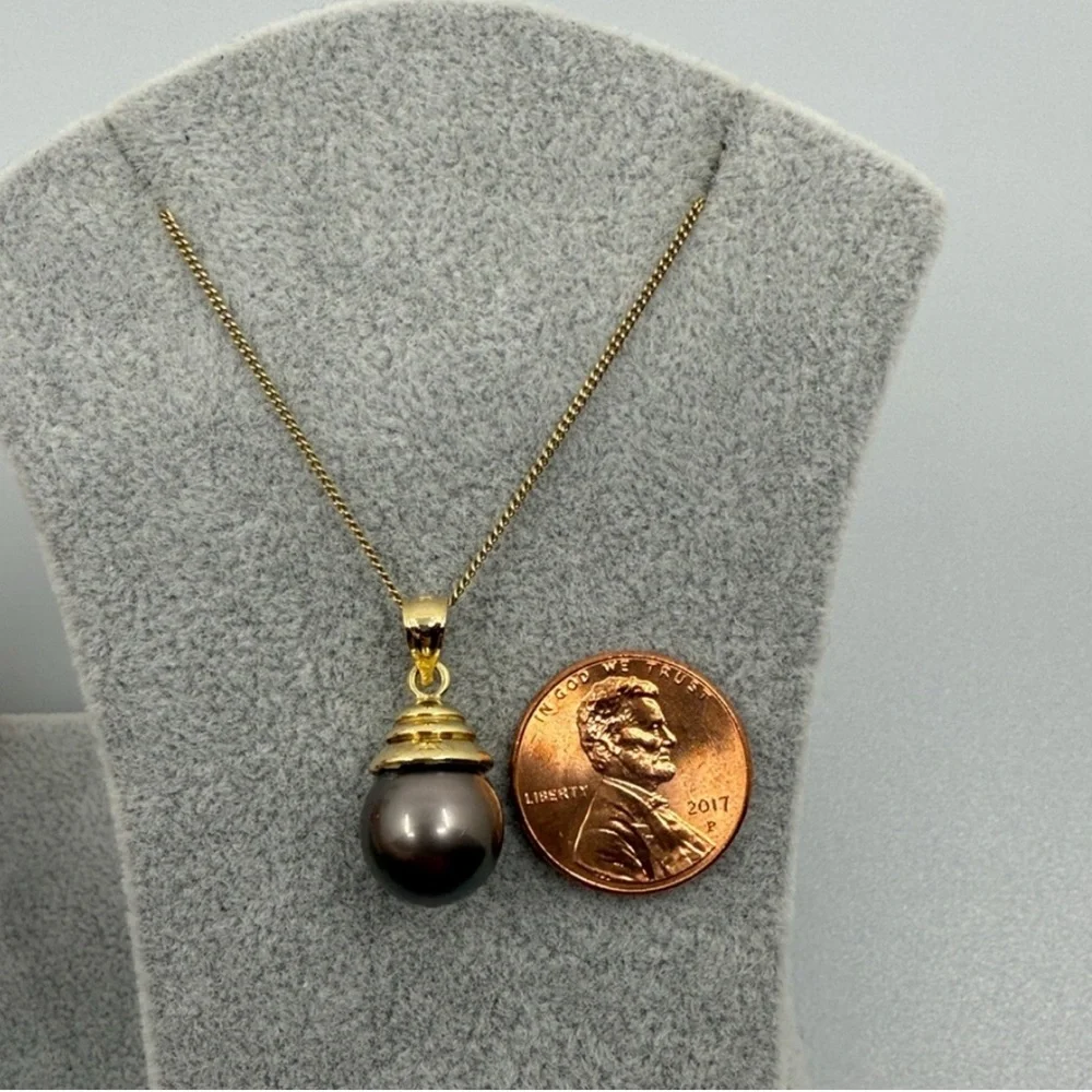 14k real solid gold necklace real pearl